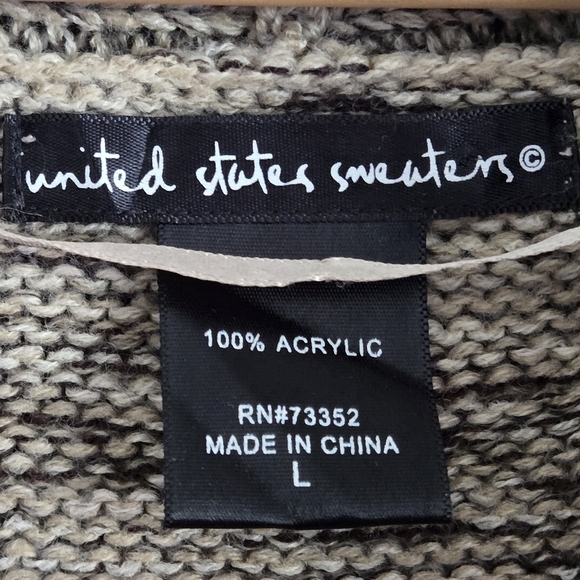 United States Sweaters Beige Knit Women's Large Sleeveless Sweater - Picture 4 of 9